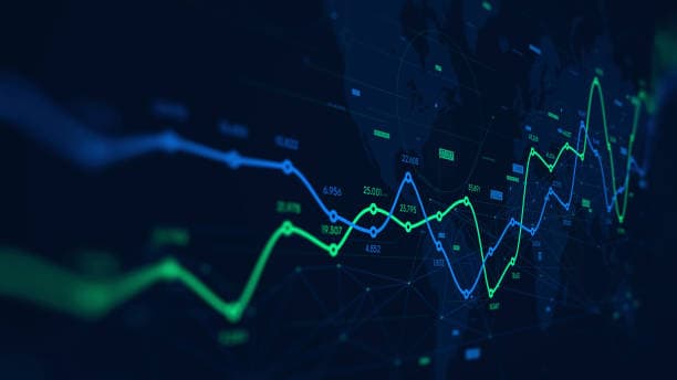 Index time series on a dark analytics screen